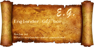 Englender Gábor névjegykártya