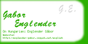 gabor englender business card